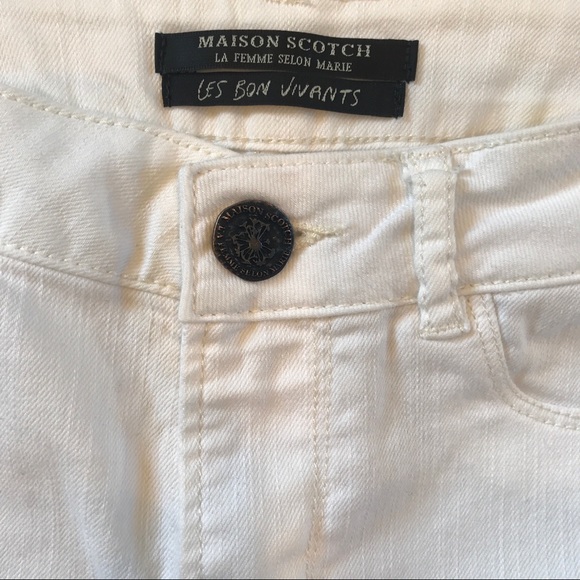 MAISON SCOTCH tuxedo stripe white skinny jeans Le Bon Vivants - Picture 2 of 10